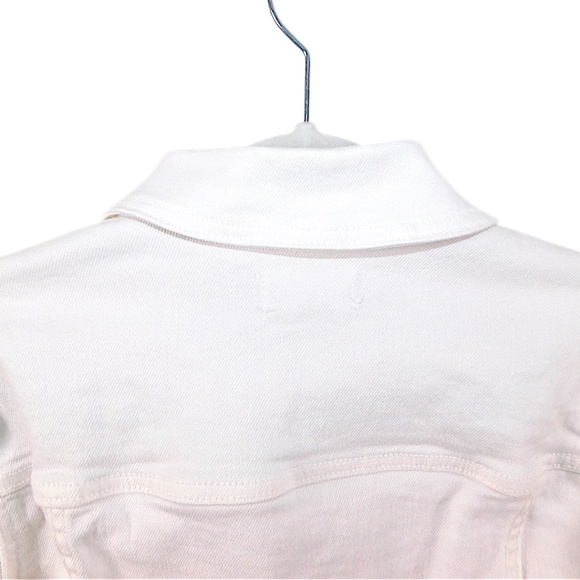 CELLO White Cropped Raw Hem Denim Jacket - Size M - Picture 11 of 12